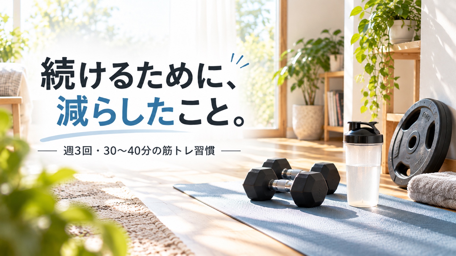 筋トレが続かない人へ｜何度もやめた末に週3回・30〜40分に落ち着いた理由